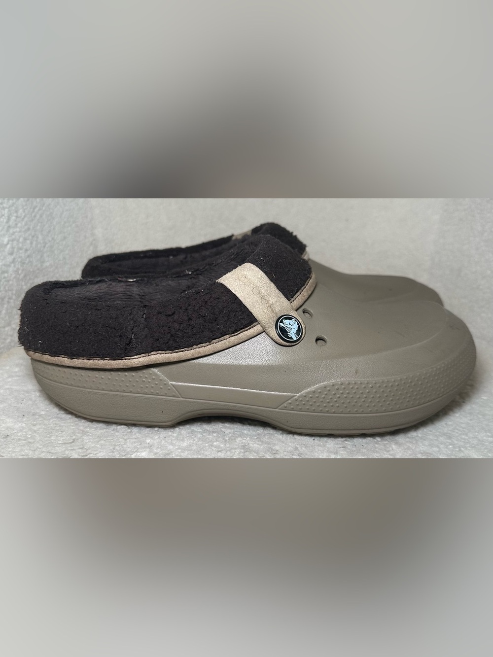 Crocs Blitzen Polar Fleece Lined Clogs Brown Tan Beige Warm Cozy Winter M9 W11